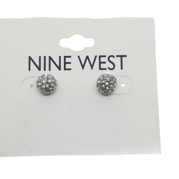NINE WEST CRYSTAL STUD COLLECTION THREE PAIR BUNDLE EARRINGS - Picture 2 of 7